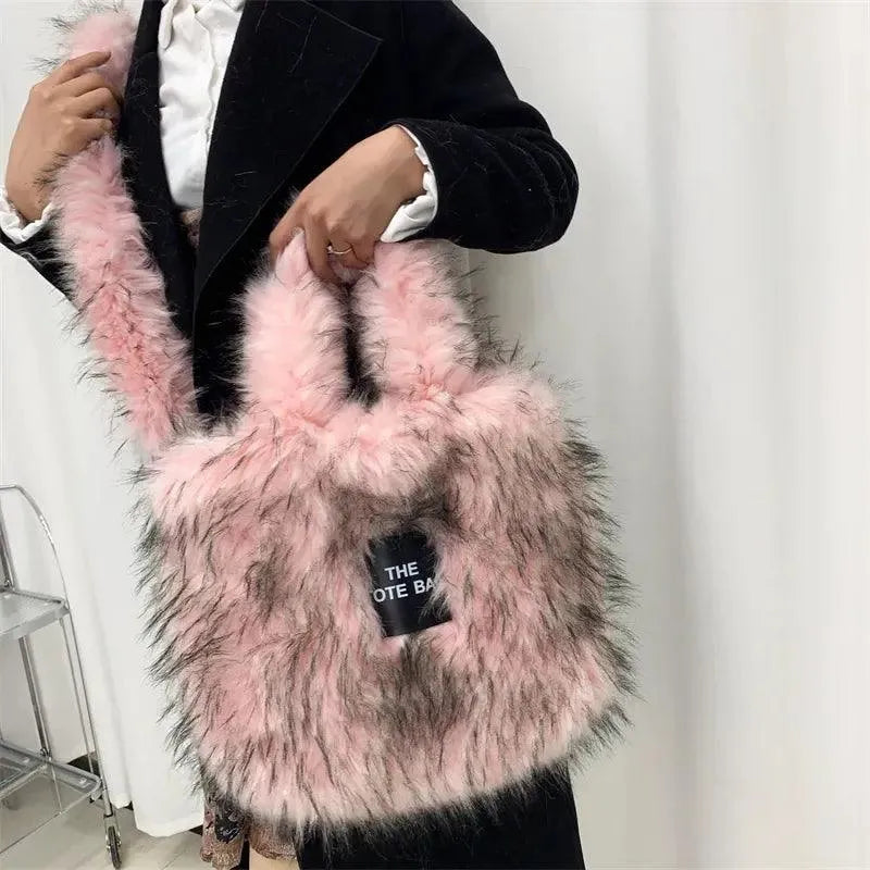 Luxury Faux Fur Gradient Tote Bag - Bear Hugs