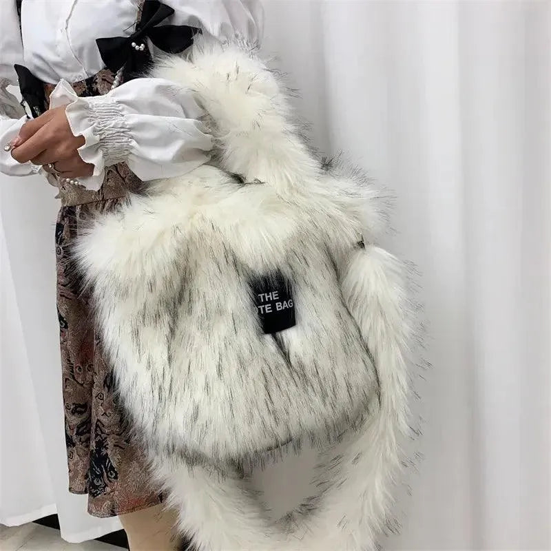 Luxury Faux Fur Gradient Tote Bag - Bear Hugs