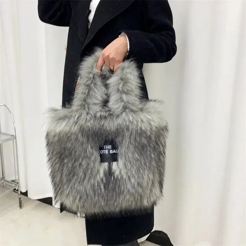 Luxury Faux Fur Gradient Tote Bag - Bear Hugs