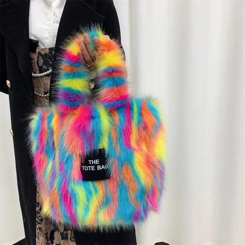 Luxury Faux Fur Gradient Tote Bag - Bear Hugs