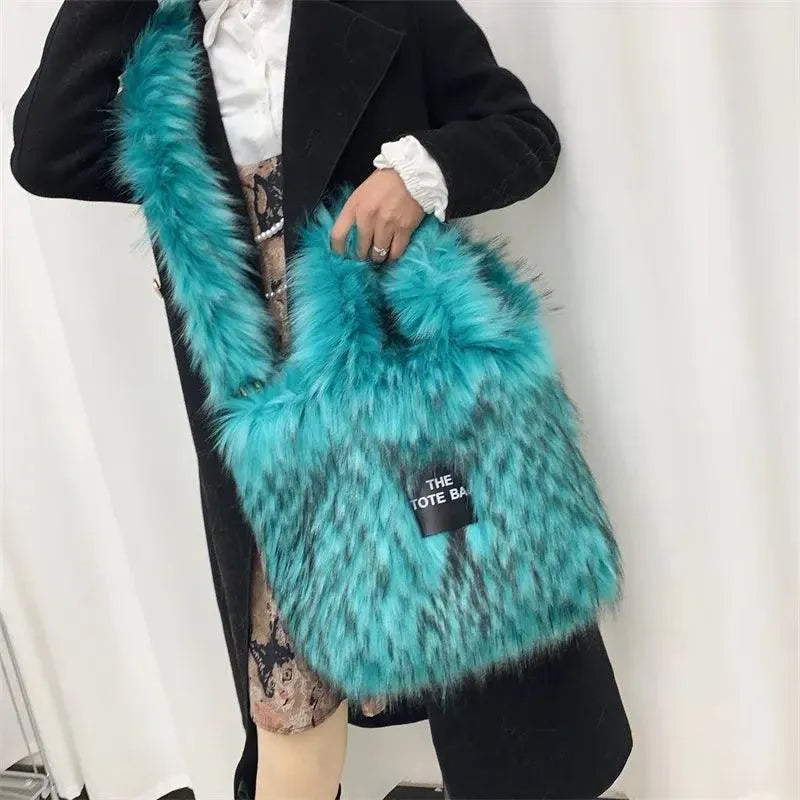 Luxury Faux Fur Gradient Tote Bag - Bear Hugs