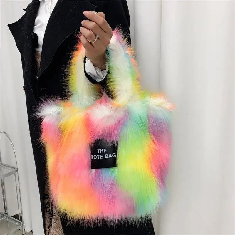 Luxury Faux Fur Gradient Tote Bag - Bear Hugs