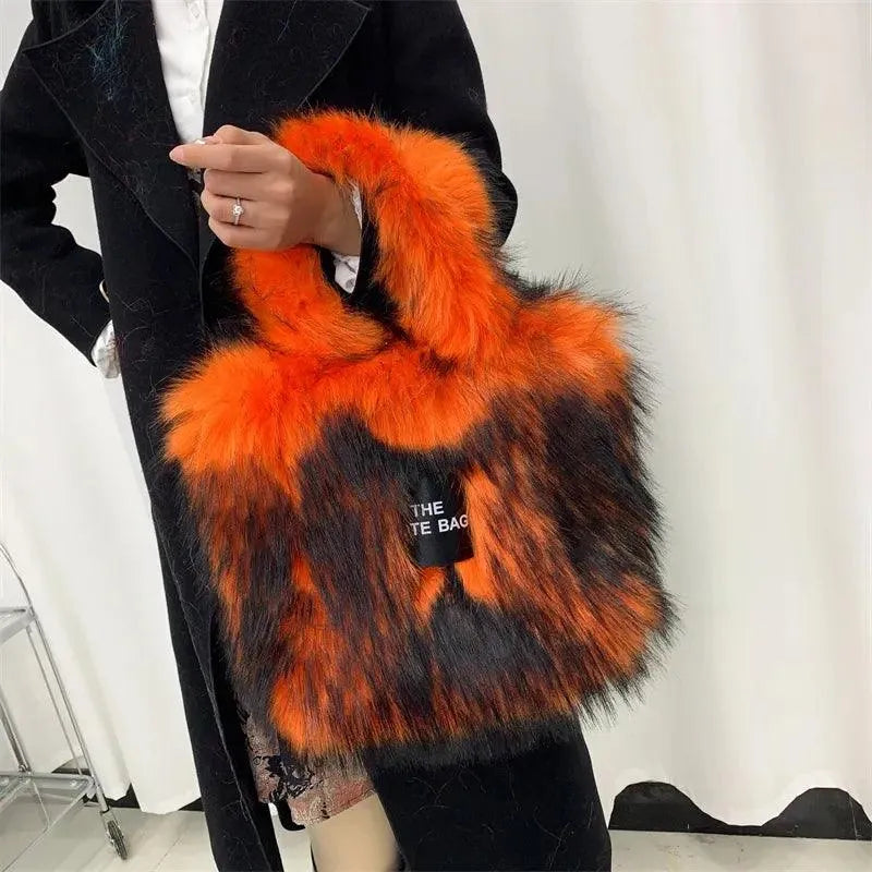 Luxury Faux Fur Gradient Tote Bag - Bear Hugs