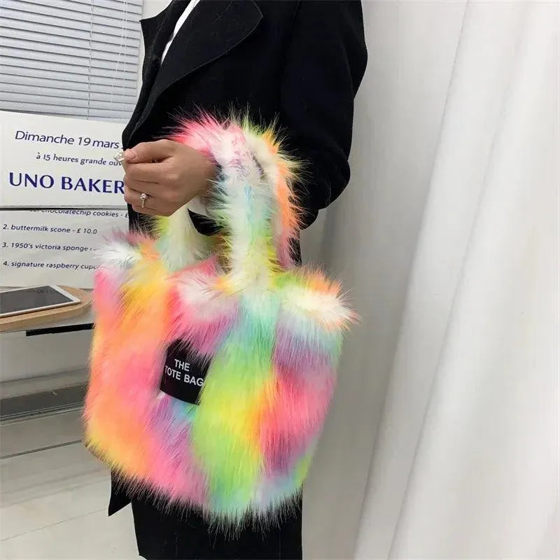 Luxury Faux Fur Gradient Tote Bag - Bear Hugs