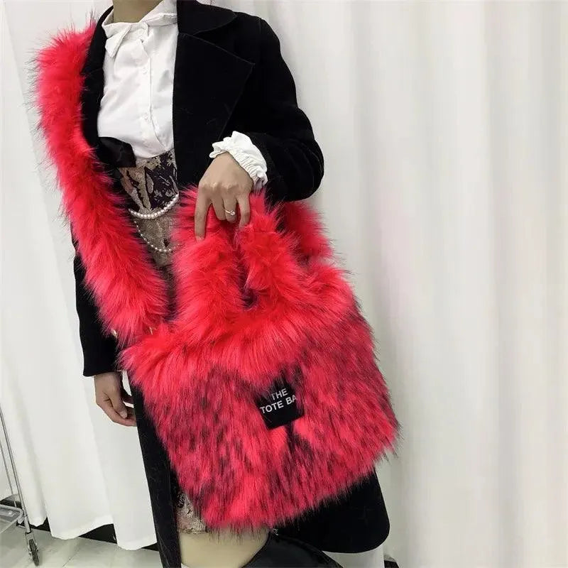 Luxury Faux Fur Gradient Tote Bag - Bear Hugs