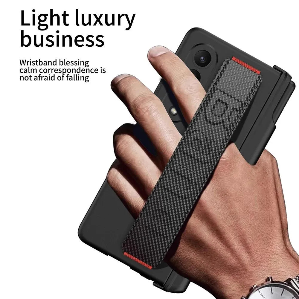 Magnetic Hinge Wrist Strap Case For Samsung Z Fold - Bear Hugs