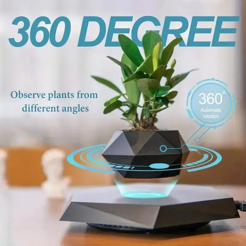 Magnetic Levitating Mini Rotating Flower Pot - Bear Hugs