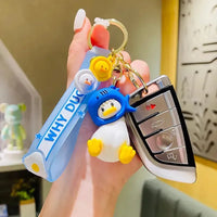 Quirky Crooked Neck Duck Keychain