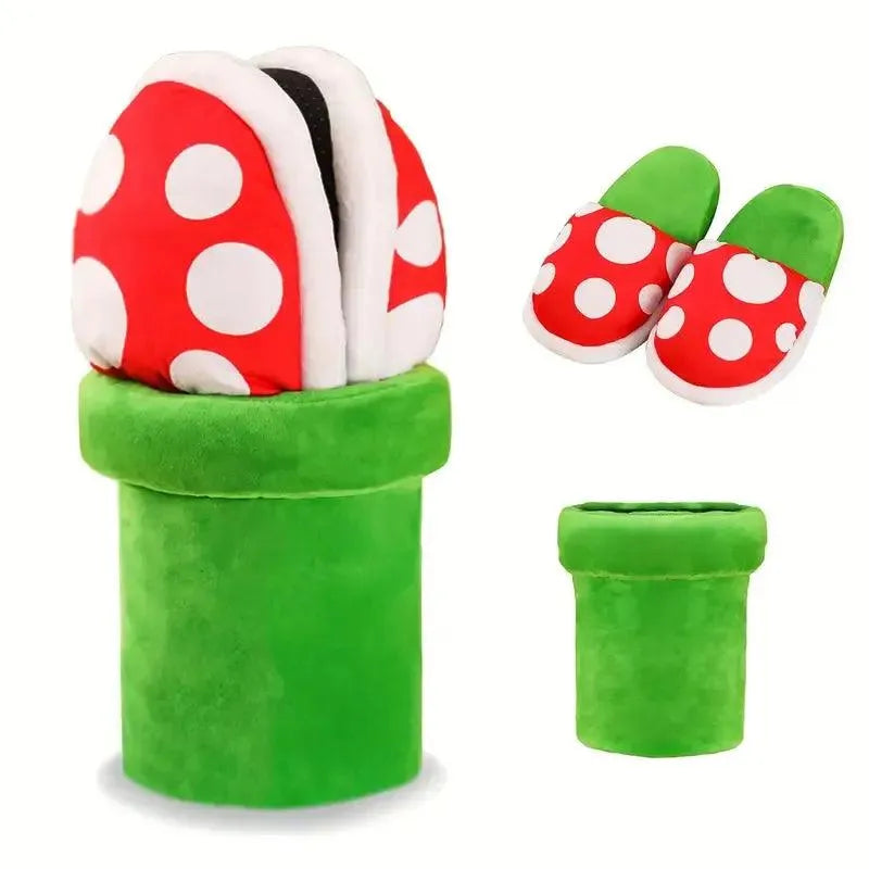 Mario Piranha Plant Plush Slippers - Bear Hugs