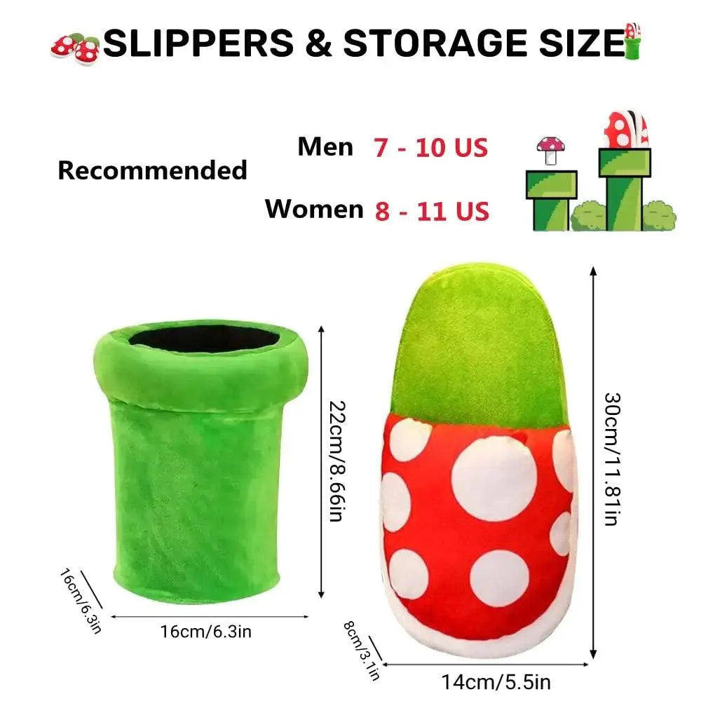 Mario Piranha Plant Plush Slippers - Bear Hugs