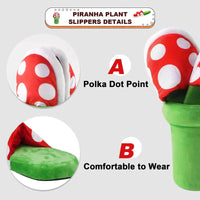 Mario Piranha Plant Plush Slippers - Bear Hugs