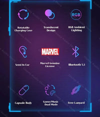 Marvel DW-T10 Rotating Top Bluetooth Earbuds - Bear Hugs