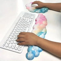 Memory Foam Cloud Keyboard Wrist Rest Set - Bear Hugs