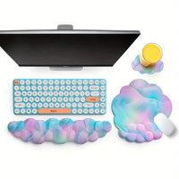 Memory Foam Cloud Keyboard Wrist Rest Set - Bear Hugs