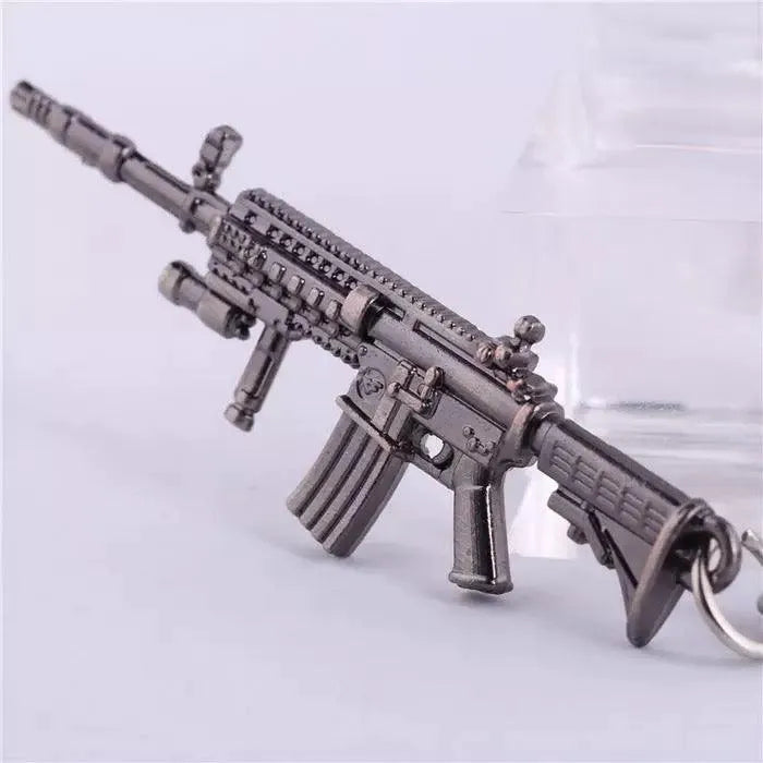 Metal M4a1-x Assault Rifle Gun Model Keychain - Bear Hugs