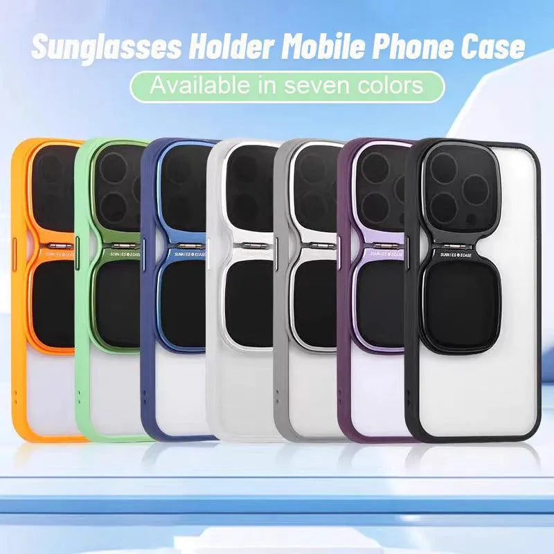 Metal stand Sunglasses Case (For iPhone) - Bear Hugs