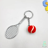 Metal Tennis Racket and Ball Keychain - Bear Hugs