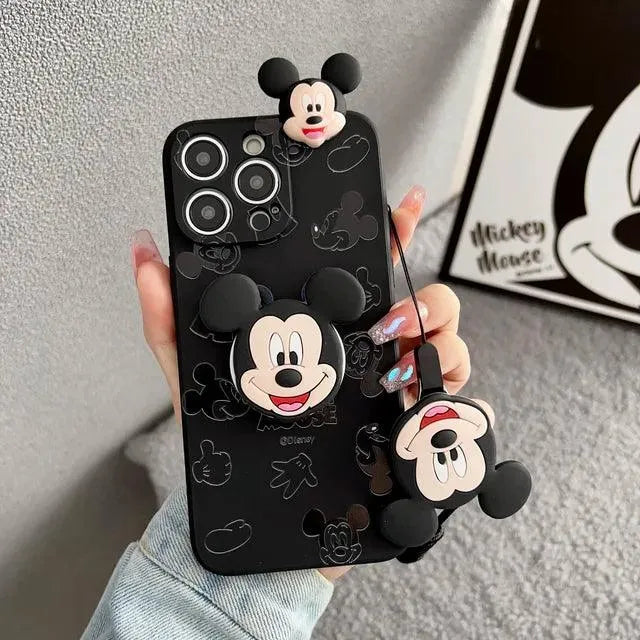 Mickey Minnie Casual Phone Case with Strap (For iPhones) - Bear Hugs