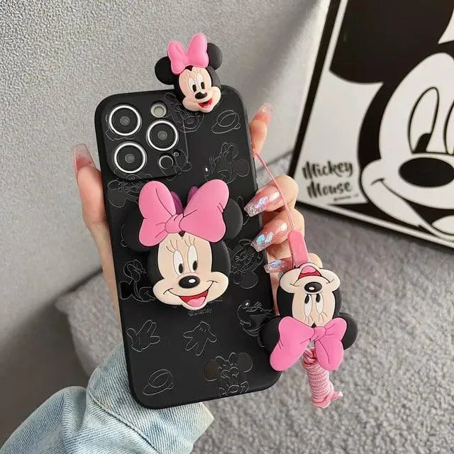 Mickey Minnie Casual Phone Case with Strap (For iPhones) - Bear Hugs