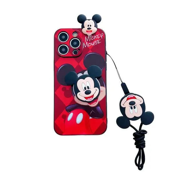 Mickey Minnie Cute Phone Case with Strap (For iPhones) - Bear Hugs