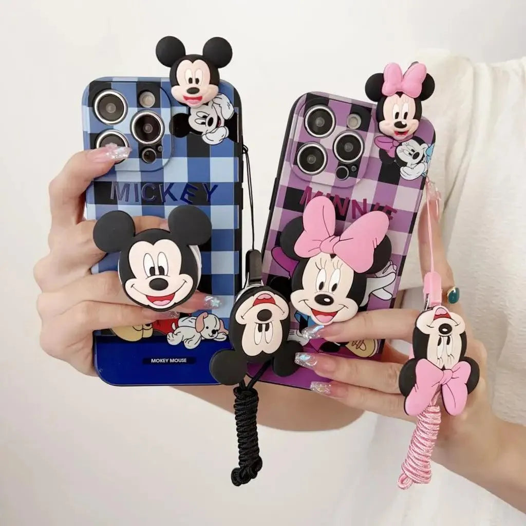 Mickey Minnie Trendy Phone Case with Strap (For iPhones) - Bear Hugs