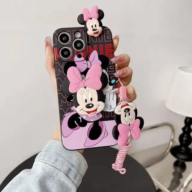 Mickey Minnie Trendy Phone Case with Strap (For iPhones) - Bear Hugs