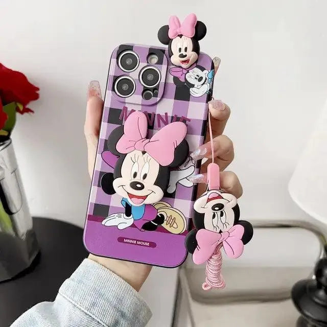 Mickey Minnie Trendy Phone Case with Strap (For iPhones) - Bear Hugs