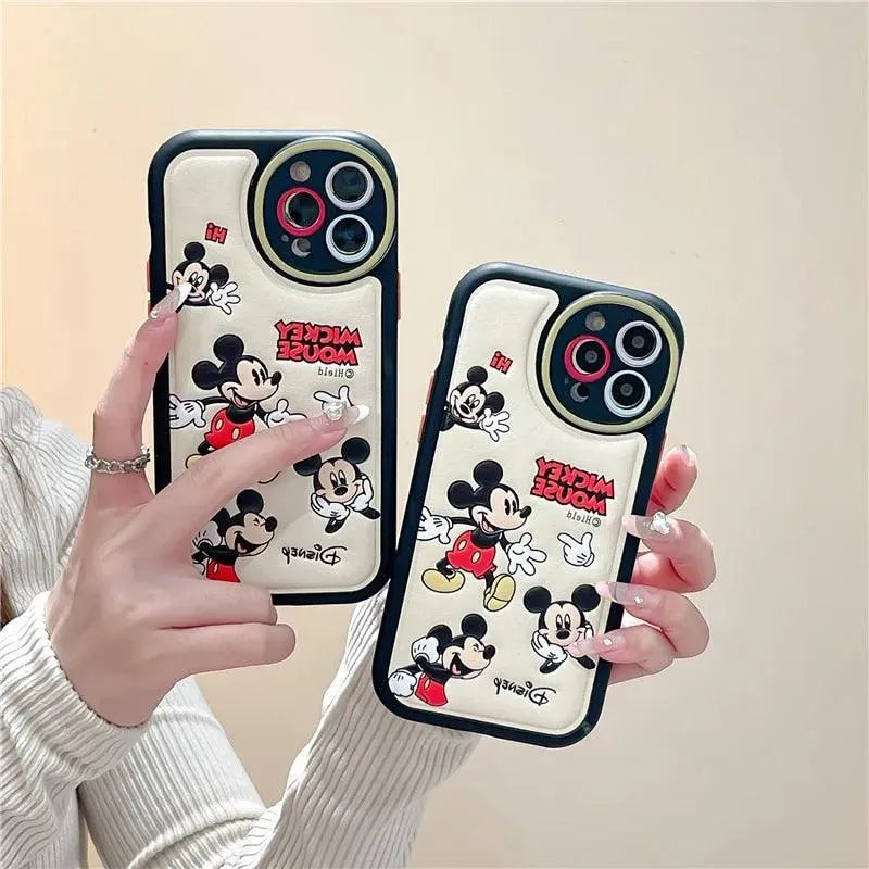 Mickey Mouse Leather Embossed Cover for All iPhone Models - Bear Hugs