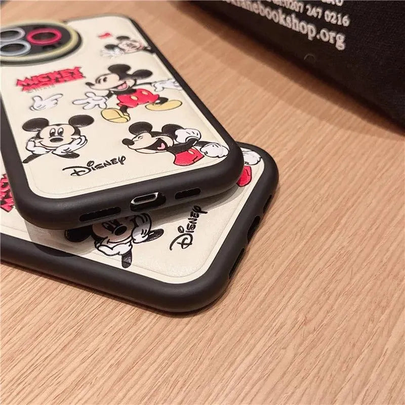 Mickey Mouse Leather Embossed Cover for All iPhone Models - Bear Hugs