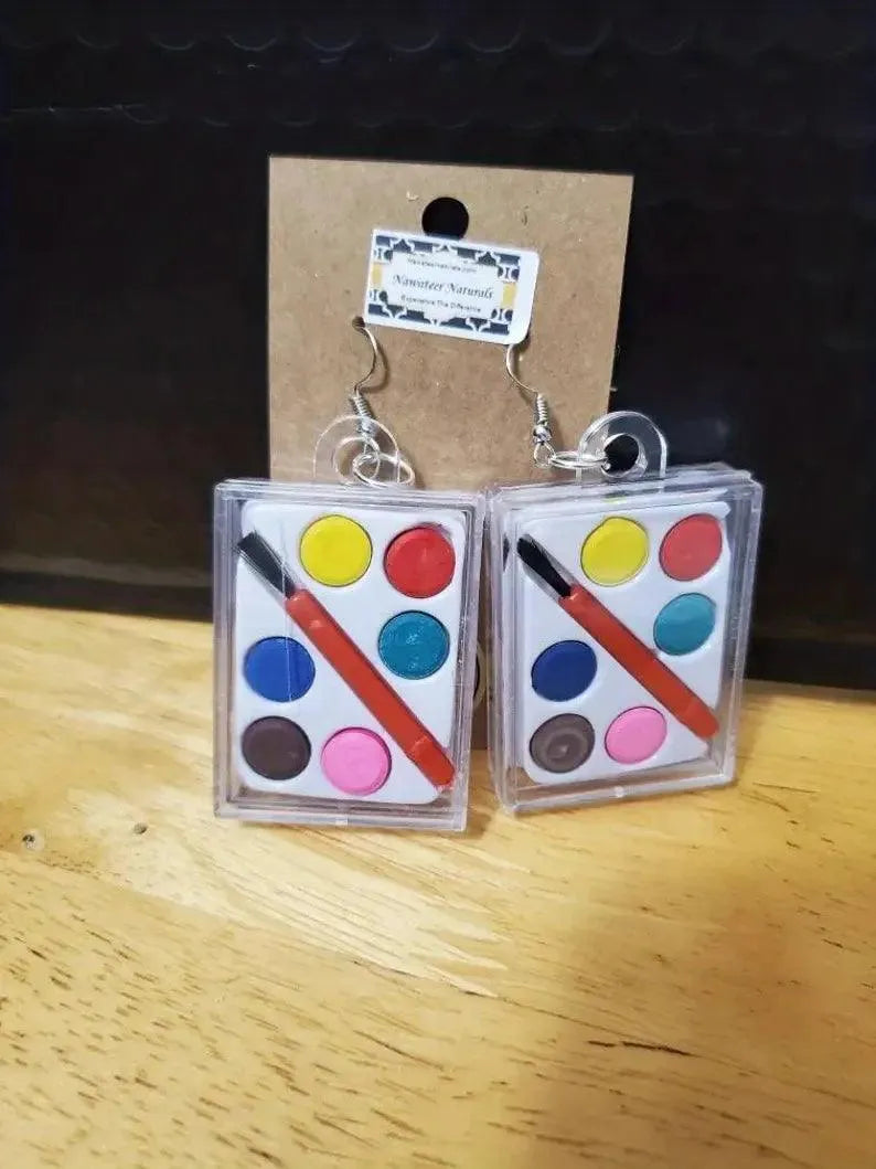 Mini Paint Brush Design Dangle Earrings - Bear Hugs