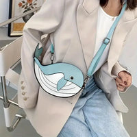 Minimalist Whale Design Shoulder Bag - Bear Hugs