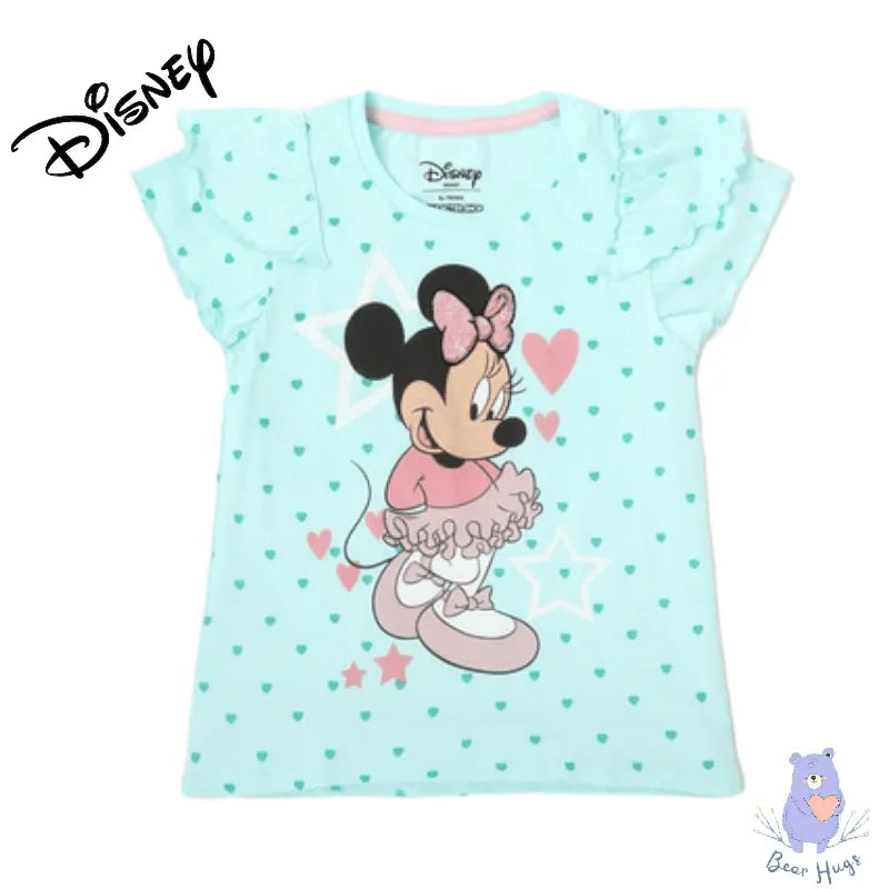 Minnie Mouse Print Crew-Neck T-shirt with Sequins - Bear Hugs