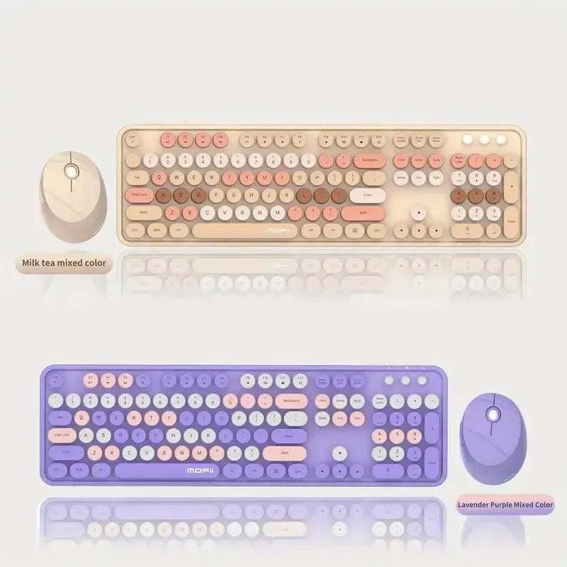 Mofii Wireless Retro Style Punk Mouse And Keyboard Kit - Bear Hugs