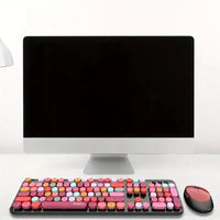 Mofii Wireless Retro Style Punk Mouse And Keyboard Kit - Bear Hugs