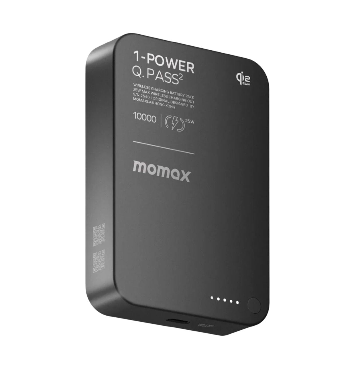 Momax 1-Power Q.Pass2 10000mAh Qi2.2 Magnetic Wireless Battery Pack MagSafe Powerbank IP168 - Bear Hugs