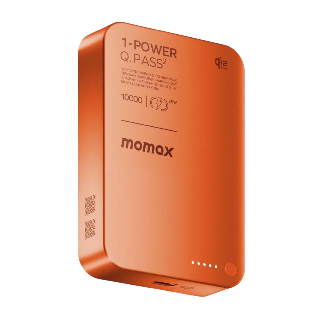 Momax 1-Power Q.Pass2 10000mAh Qi2.2 Magnetic Wireless Battery Pack MagSafe Powerbank IP168 - Bear Hugs