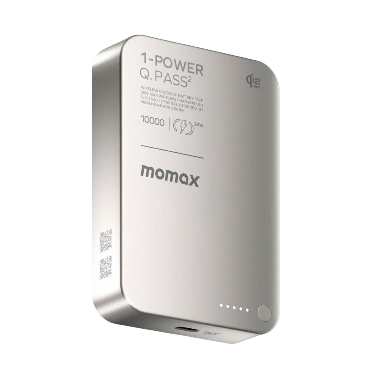 Momax 1-Power Q.Pass2 10000mAh Qi2.2 Magnetic Wireless Battery Pack MagSafe Powerbank IP168 - Bear Hugs