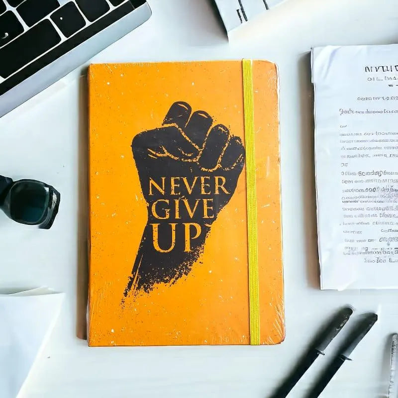 Never Give Up Motivational A5 Notebook - Bear Hugs