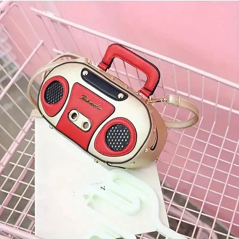 Novelty Mini Radio Shaped Handbag - Bear Hugs