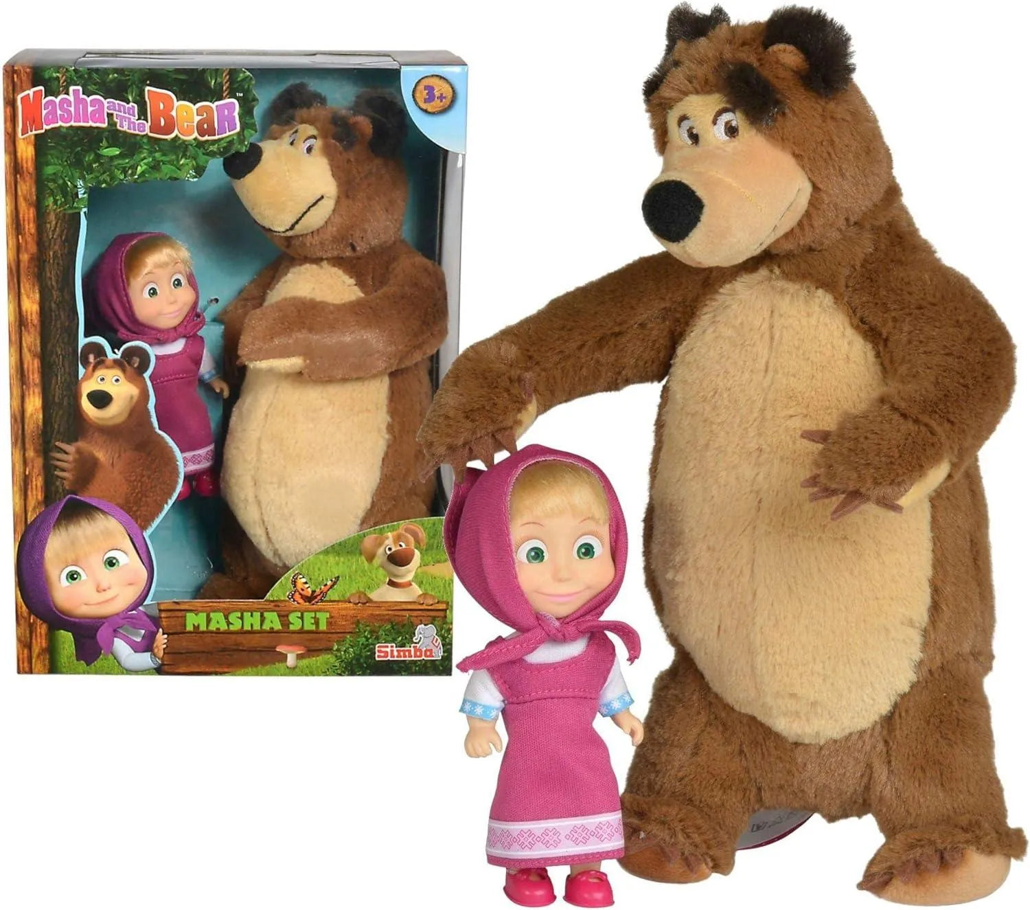 Official Masha & The Bear Plush Doll Set - Bear Hugs