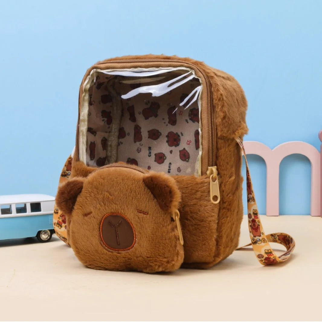 Capy-Go-Lucky Plush Backpack & Pouch Set