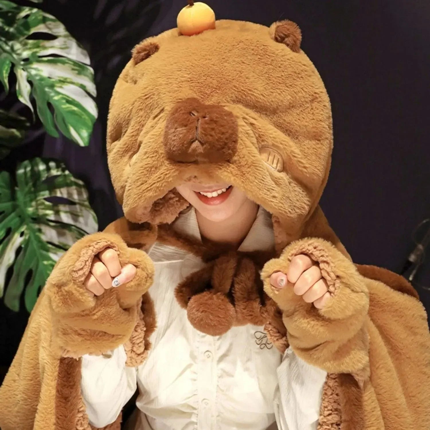 Capybara Cuddle Cloak with Plush Paws