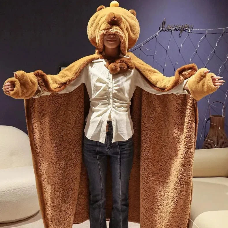 Capybara Cuddle Cloak with Plush Paws