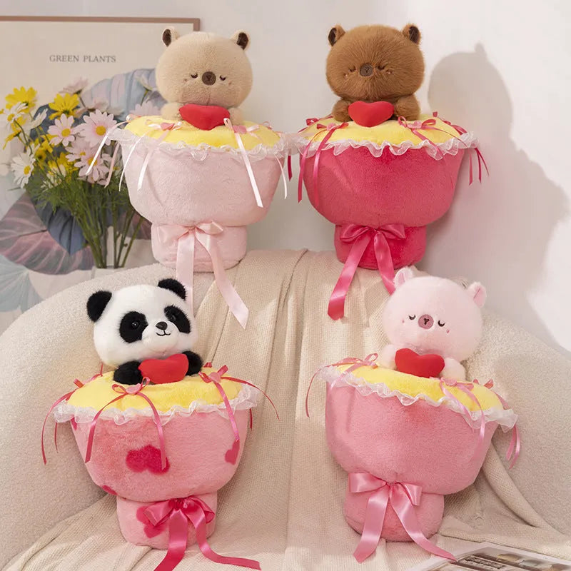 Heartfelt Panda Gift Bouquet Plush - Bear Hugs