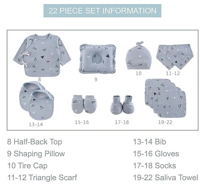 Organic Cotton New Born Gift Set (Set of 22 Pcs) - Bear Hugs