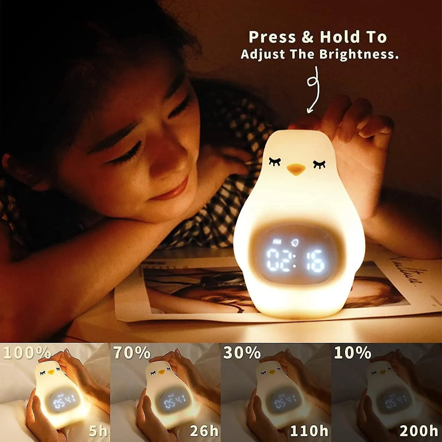 Penguin Night Lamp with Alarm Clock and Timer - Bear Hugs