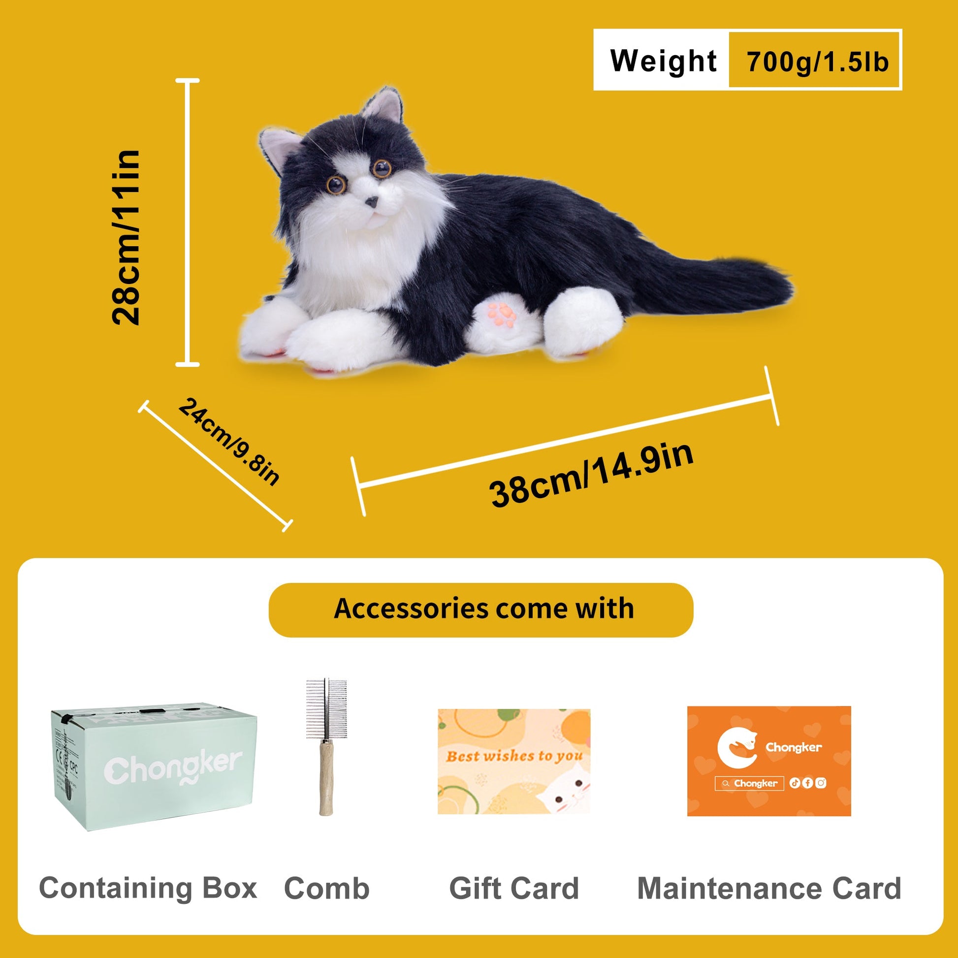 Percy Robot Cat - Interactive Emotional Support Pet Weighted - Bear Hugs