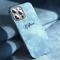 Personalised Name Luxury Soft Leather Case (For iPhone) - Bear Hugs