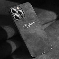 Personalised Name Luxury Soft Leather Case (For iPhone) - Bear Hugs