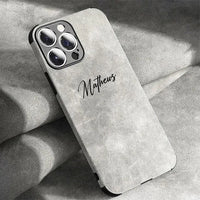 Personalised Name Luxury Soft Leather Case (For iPhone) - Bear Hugs